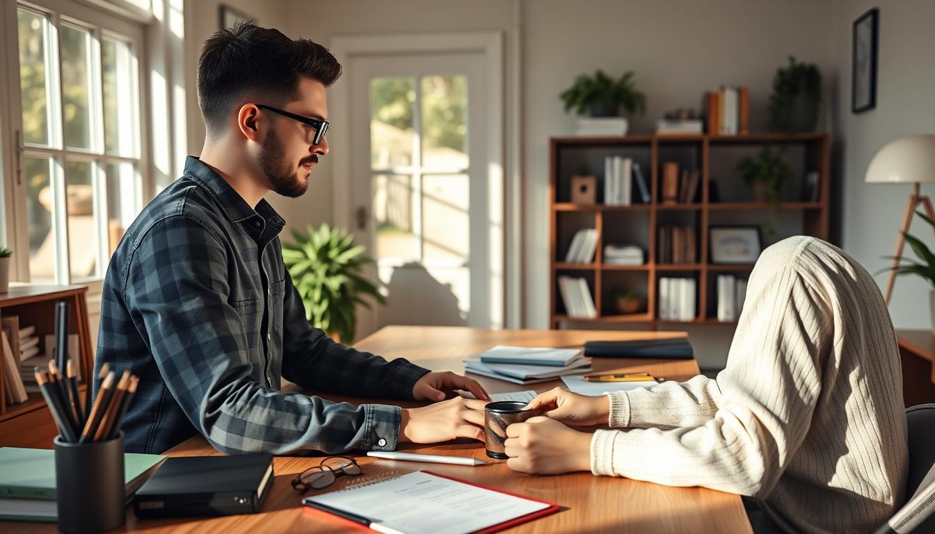 Student using learning strategies while studying