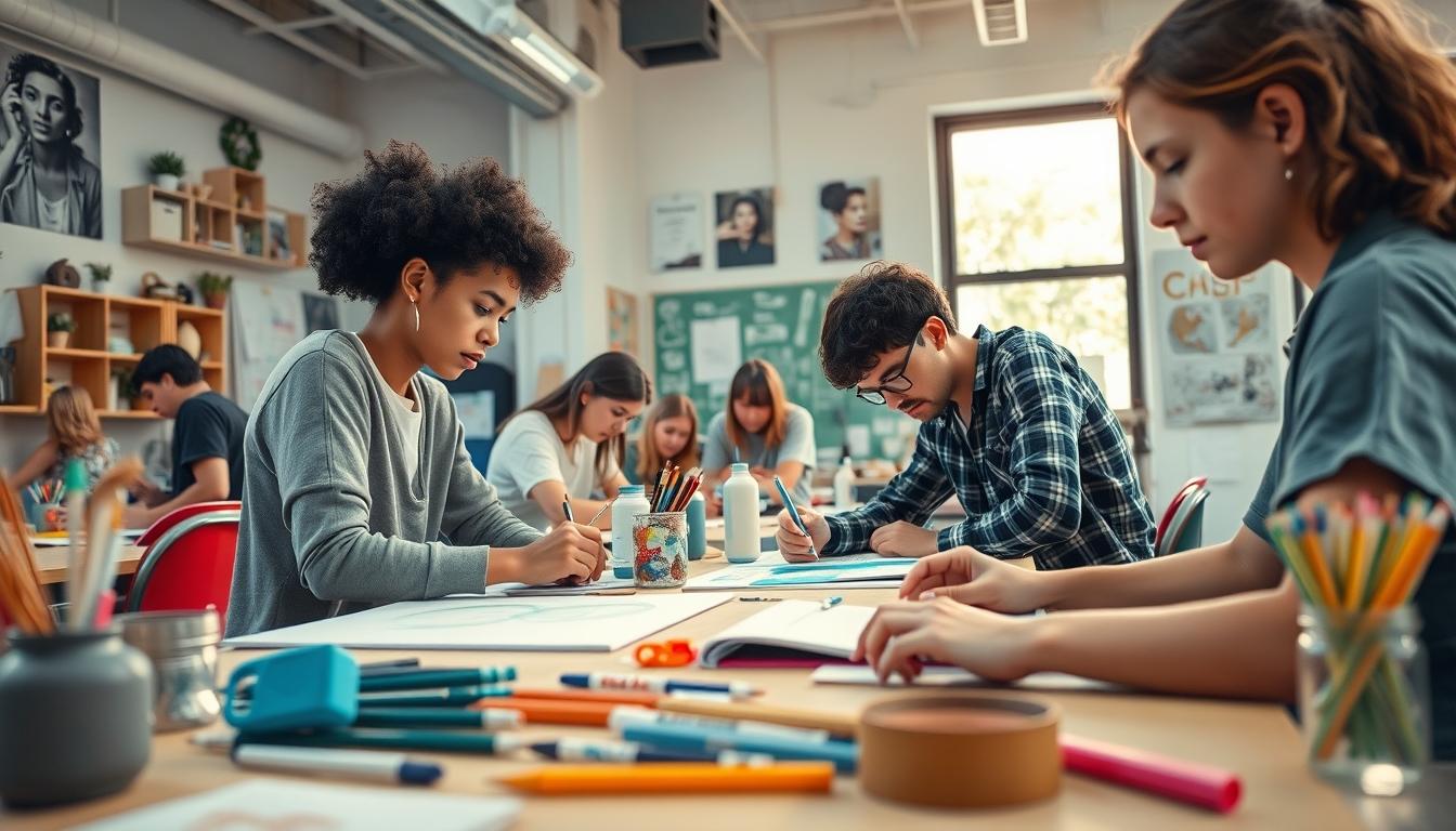 Student using a study guide to organize academic notes